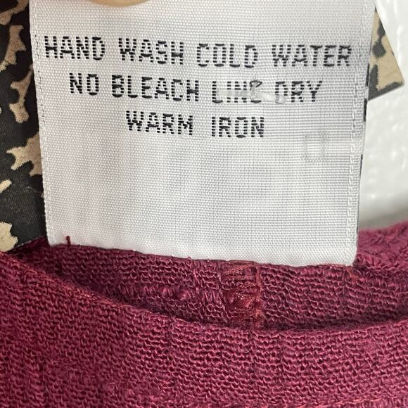 Vintage 90s Red Maxi Tank Dress Sundress S Sleeveless Raw Weave Boho Hippie - Picture 4 of 6